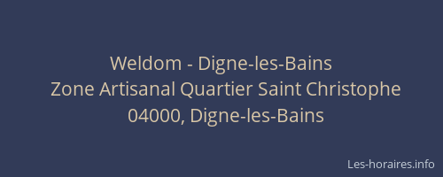 Weldom - Digne-les-Bains