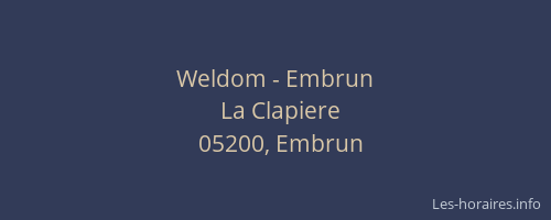 Weldom - Embrun