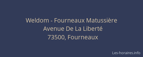 Weldom - Fourneaux Matussi&egrave;re