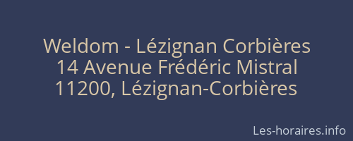 Weldom - Lézignan Corbières