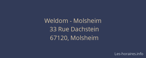 Weldom - Molsheim