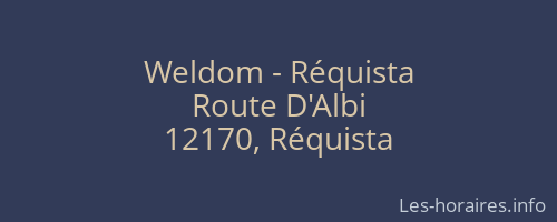 Weldom - Réquista