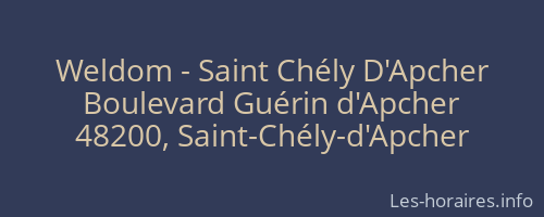 Weldom - Saint Chély D'Apcher