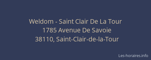 Weldom - Saint Clair De La Tour