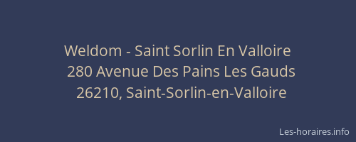 Weldom - Saint Sorlin En Valloire