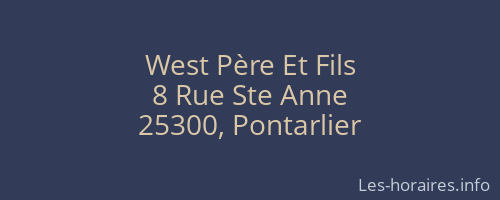 West Père Et Fils