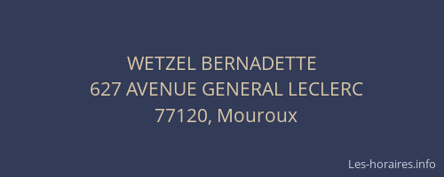 WETZEL BERNADETTE