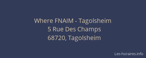 Where FNAIM - Tagolsheim