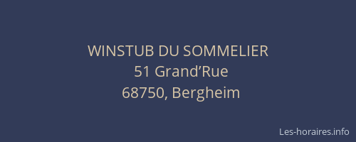 WINSTUB DU SOMMELIER