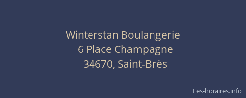 Winterstan Boulangerie