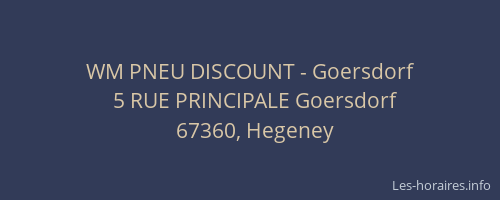 WM PNEU DISCOUNT - Goersdorf