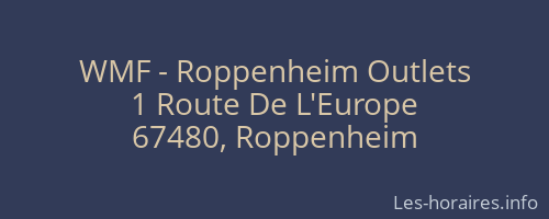 WMF - Roppenheim Outlets
