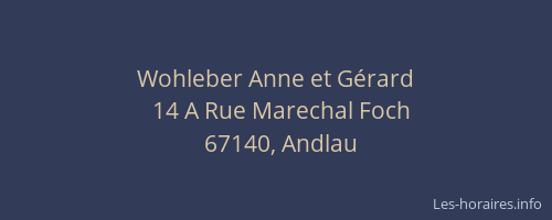 Wohleber Anne et Gérard
