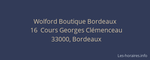 Wolford Boutique Bordeaux