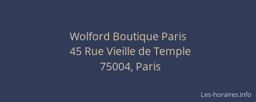 Wolford Boutique Paris