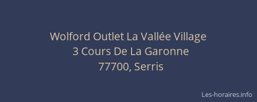 Wolford Outlet La Vallée Village