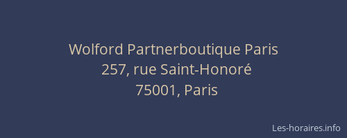 Wolford Partnerboutique Paris