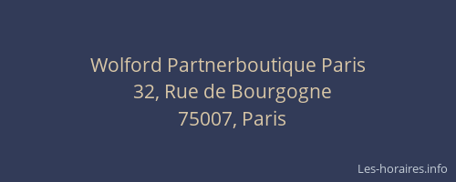 Wolford Partnerboutique Paris