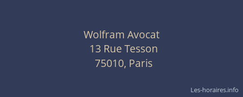 Wolfram Avocat