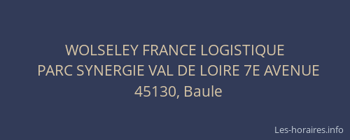 WOLSELEY FRANCE LOGISTIQUE