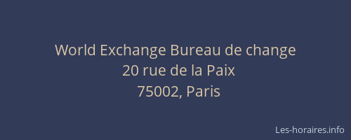 World Exchange Bureau de change
