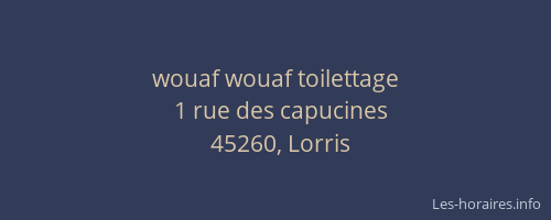 wouaf wouaf toilettage