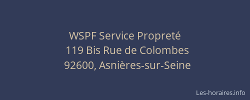 WSPF Service Propreté