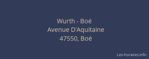 Wurth - Bo&eacute;