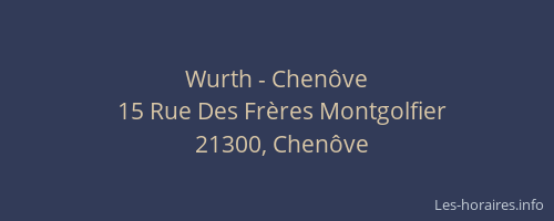 Wurth - Chen&ocirc;ve