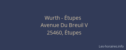 Wurth - &Eacute;tupes