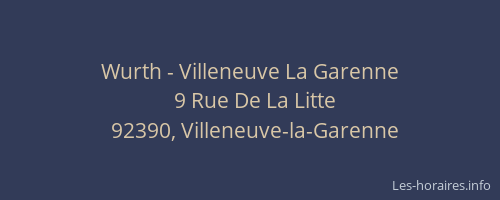 Wurth - Villeneuve La Garenne