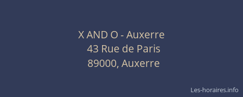 X AND O - Auxerre