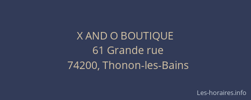 X AND O BOUTIQUE