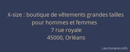 X-size : boutique de vêtements grandes tailles pour hommes et femmes