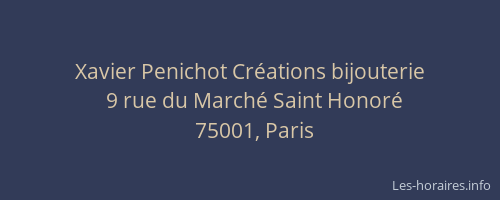 Xavier Penichot Créations bijouterie