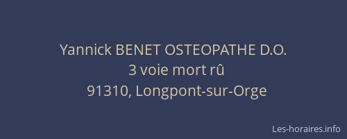 Yannick BENET OSTEOPATHE D.O.
