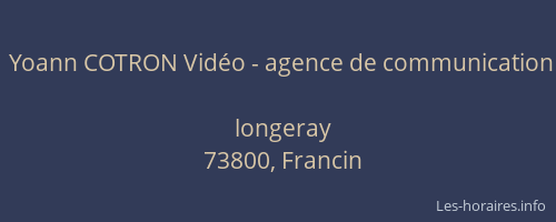 Yoann COTRON Vid&eacute;o - agence de communication