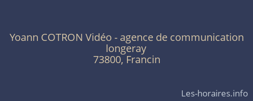 Yoann COTRON Vidéo - agence de communication