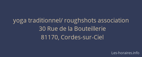 yoga traditionnel/ roughshots association