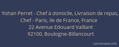 Yohan Perret - Chef à domicile, Livraison de repas, Chef - Paris, Ile de France, France