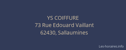 YS COIFFURE