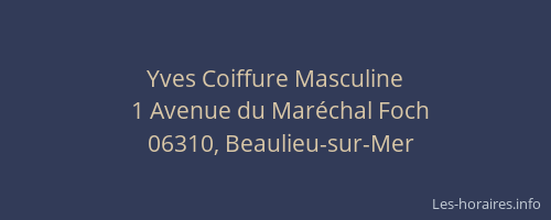 Yves Coiffure Masculine
