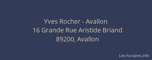 Yves Rocher - Avallon