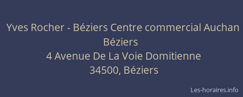 Yves Rocher - Béziers Centre commercial Auchan Béziers