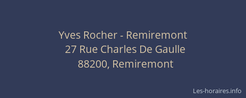 Yves Rocher - Remiremont