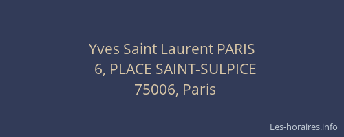 Yves Saint Laurent PARIS