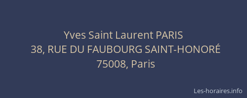 Yves Saint Laurent PARIS