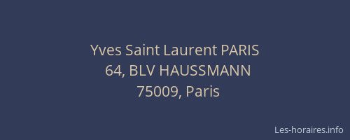 Yves Saint Laurent PARIS
