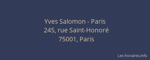 Yves Salomon - Paris