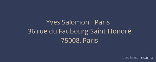 Yves Salomon - Paris